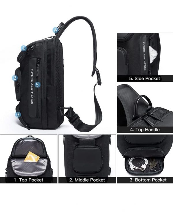 Τσαντάκι crossbody Bange 7086 μαύρο - Image 4