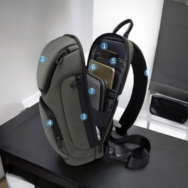 Τσαντάκι ώμου χιαστί crossbody Bange 7565 χακί - Image 3