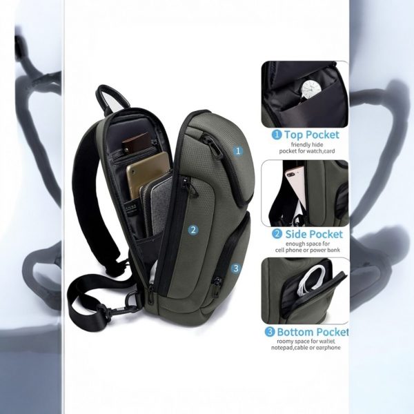 Τσαντάκι ώμου χιαστί crossbody Bange 7565 χακί - Image 6