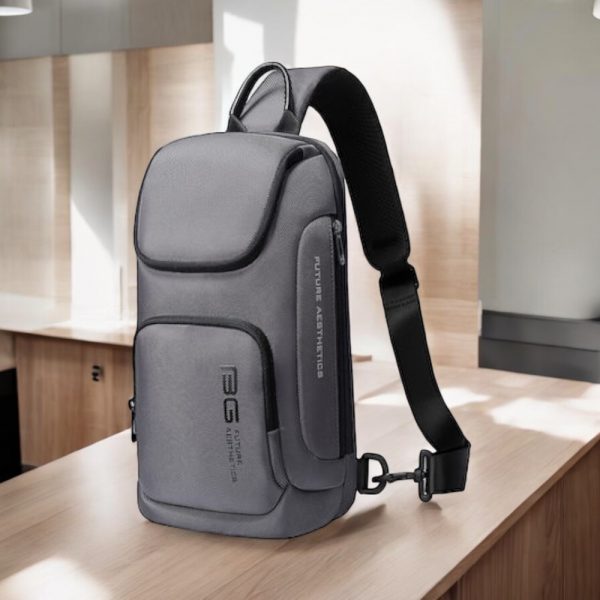 Τσαντάκι ώμου χιαστί crossbody Bange 7565 γκρί - Image 2