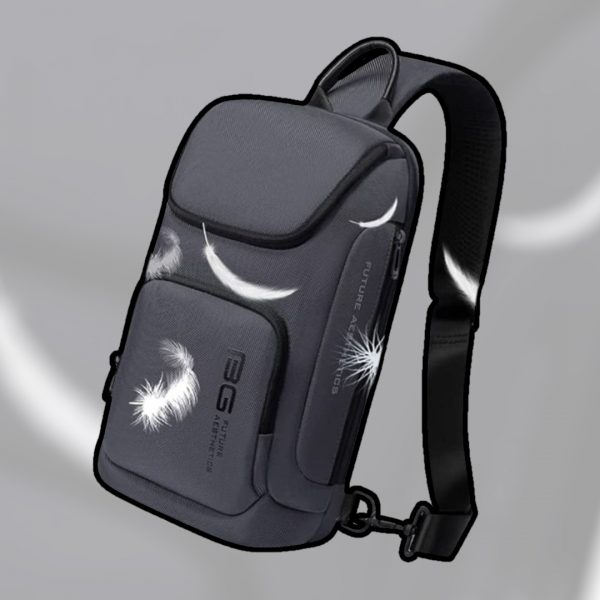 Τσαντάκι ώμου χιαστί crossbody Bange 7565 γκρί - Image 4