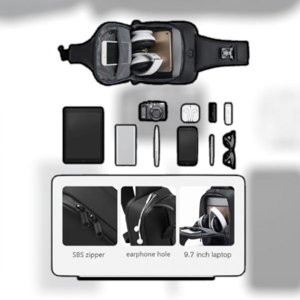 Τσαντάκι ώμου χιαστί crossbody Bange 7210 μαύρο - Image 7