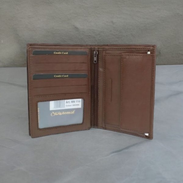 Diplomat Δερμάτινο Ανδρικό Πορτοφόλι Καφέ MN114 brown - Image 3
