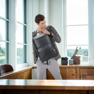 Bopai Business Δερμάτινο Σακίδιο Laptop 15,6” 24L Μαύρο