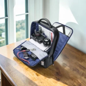 Bopai Business Δερμάτινο Σακίδιο Laptop 15,6” 24L Μαύρο