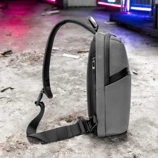 Τσαντάκι ώμου χιαστί crossbody Bange 7719 γκρί - Image 3