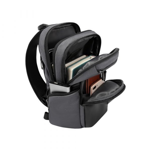 Τσαντάκι ώμου χιαστί crossbody Bange 7718 γκρί - Image 2