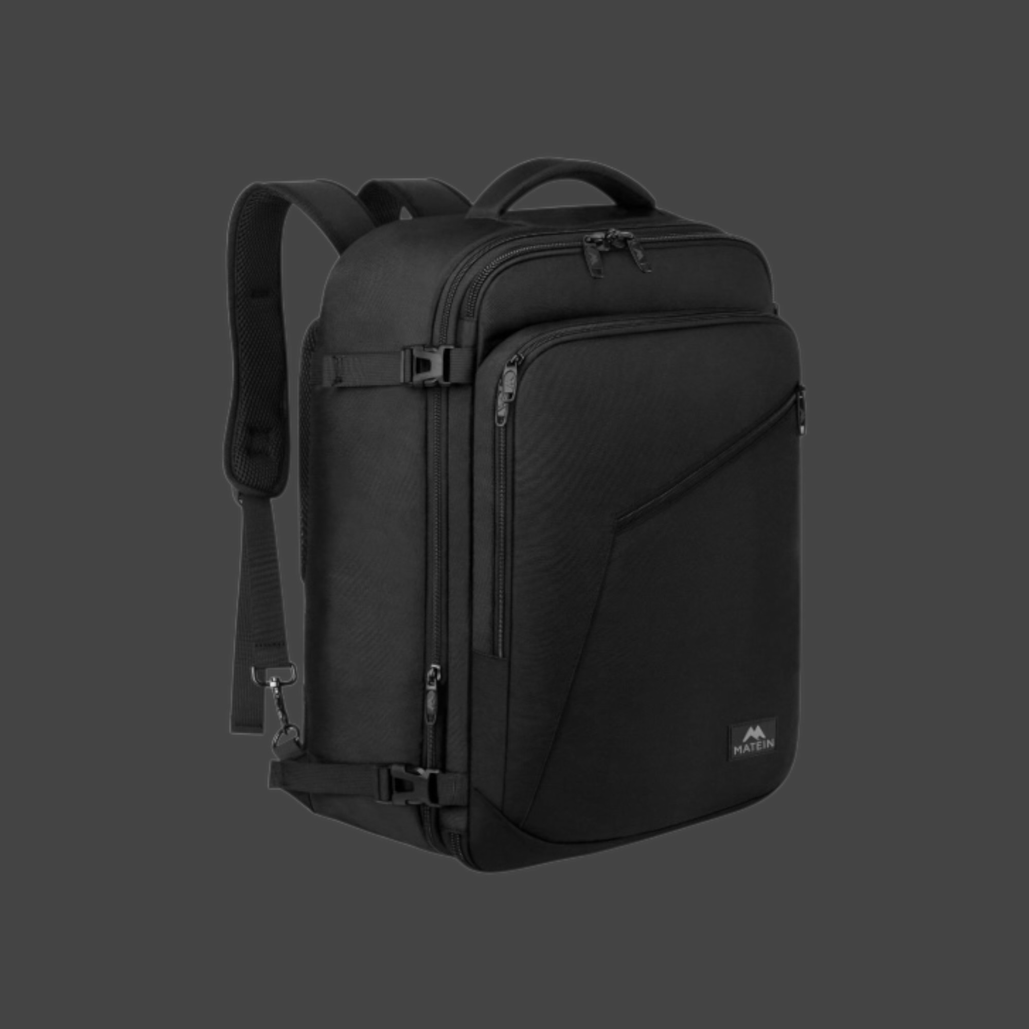 Matein 1159 Σακίδιο Πλάτης Travel 40L 17,3” Μαύρο