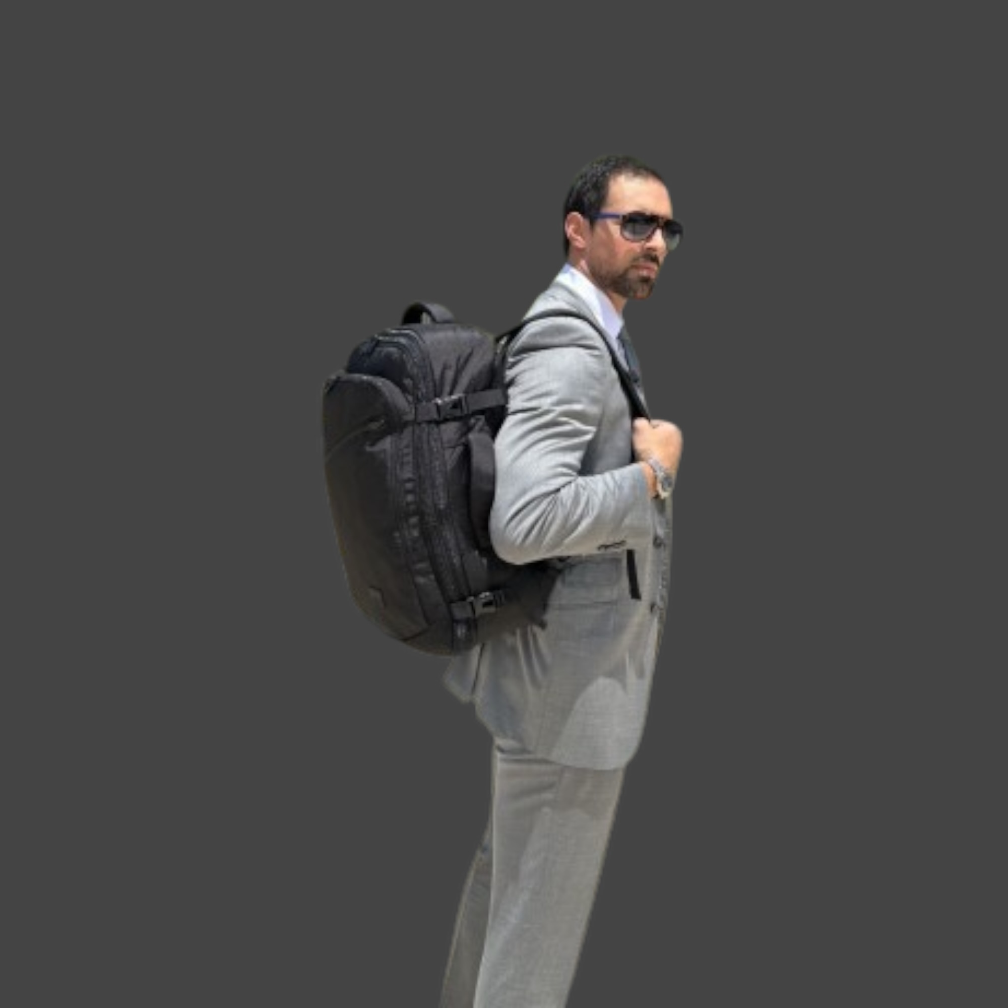 Matein 1159 Σακίδιο Πλάτης Travel 40L 17,3” Μαύρο