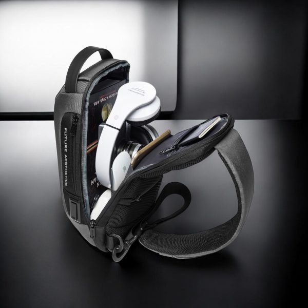 Τσαντάκι ώμου χιαστί crossbody Bange 22085 γκρί - Image 2