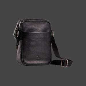 Alternative view of Seven Dots Earth Ανδρικό Δερμάτινο Τσαντάκι Ώμου Μαύρο