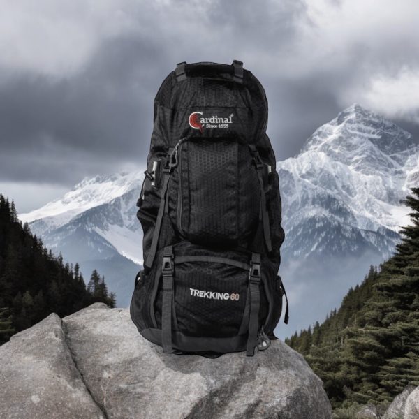 Σακίδιο πεζοπορίας, αδιάβροχο Daypack 60L Camping 1488 μαύρο - Image 2