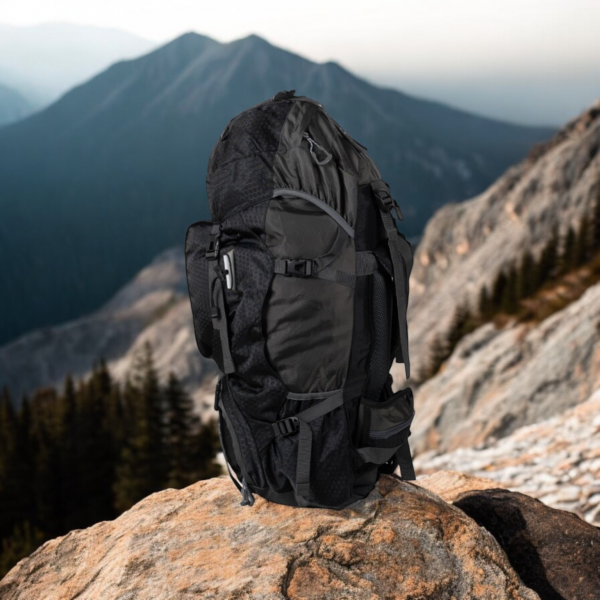 Σακίδιο πεζοπορίας, αδιάβροχο Daypack 60L Camping 1488 μαύρο - Image 3