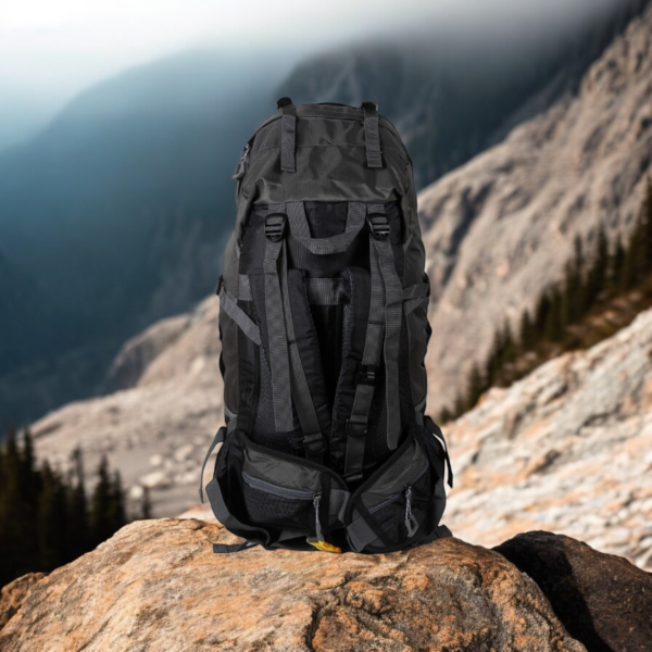 Σακίδιο πεζοπορίας, αδιάβροχο Daypack 60L Camping 1488 μαύρο - Image 4