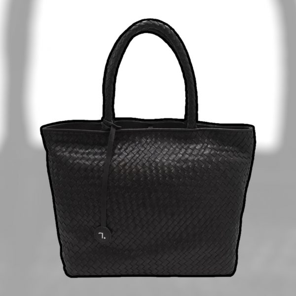 Electra-16-111, Γυναικεία Τσάντα Tote Μεγάλη Δερμάτινη Μαύρη - Image 2