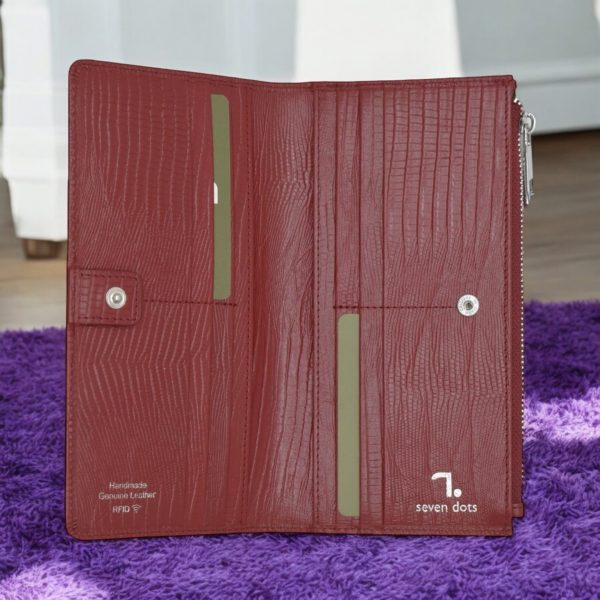 Venus-75-020, Lizard print, Γυναικείο Δερμάτινο Πορτοφόλι Κόκκινο - Image 2