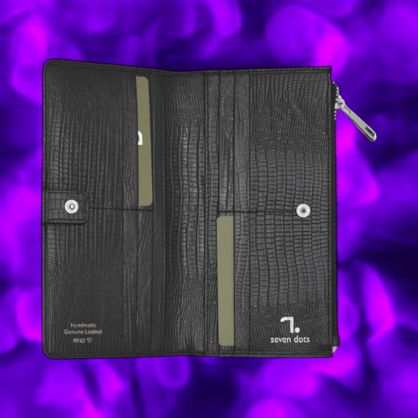 Venus-75-020, Lizard print, Γυναικείο Δερμάτινο Πορτοφόλι Μαύρο - Image 2