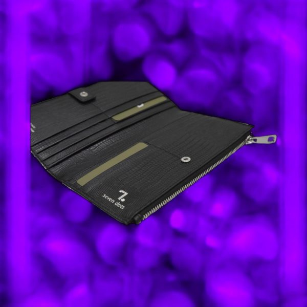 Venus-75-020, Lizard print, Γυναικείο Δερμάτινο Πορτοφόλι Μαύρο - Image 3