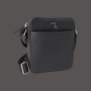 Seven Dots Atlas Saffiano Τσάντα Ώμου 22x19x8cm Μαύρη