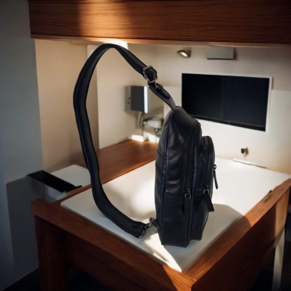 diplomat Δερμάτινο Τσαντάκι crossbody LV88 Μαύρο - Image 3