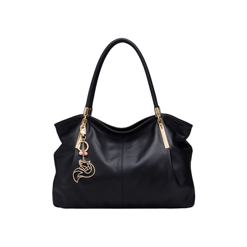Δερμάτινη Γυναικεία Τσάντα Shopper ‘Ωμου Foxer 958136F μαύρο