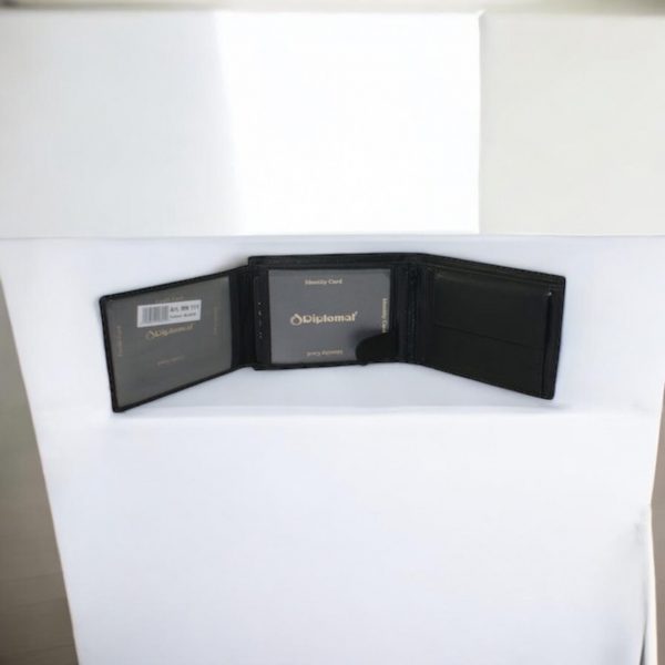 Diplomat Δερμάτινο Ανδρικό Πορτοφόλι με RFID Μαύρο mn111 - Image 3