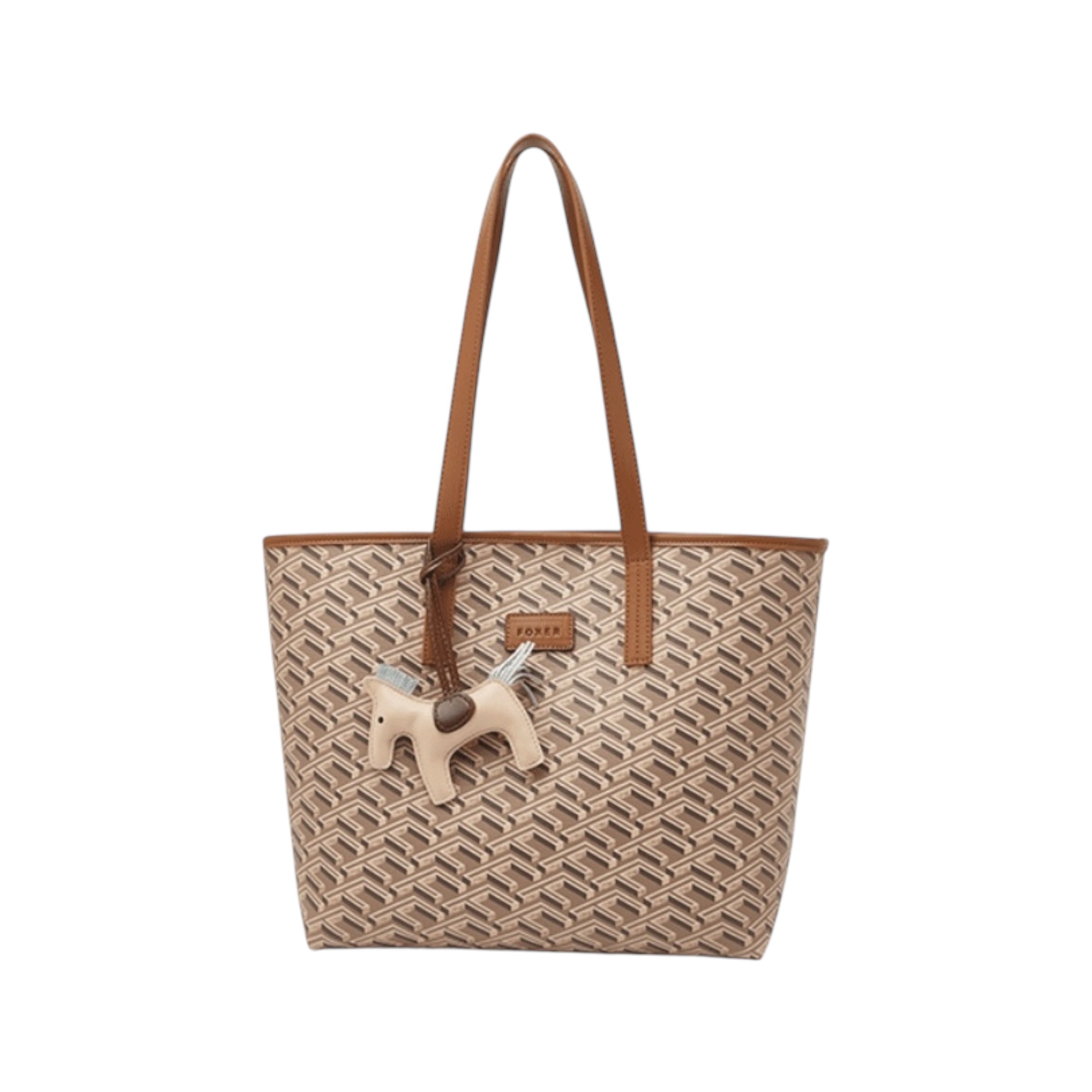 Γυναικεία Τσάντα PVC Shopper ‘Ωμου Foxer 9140123F καφέ