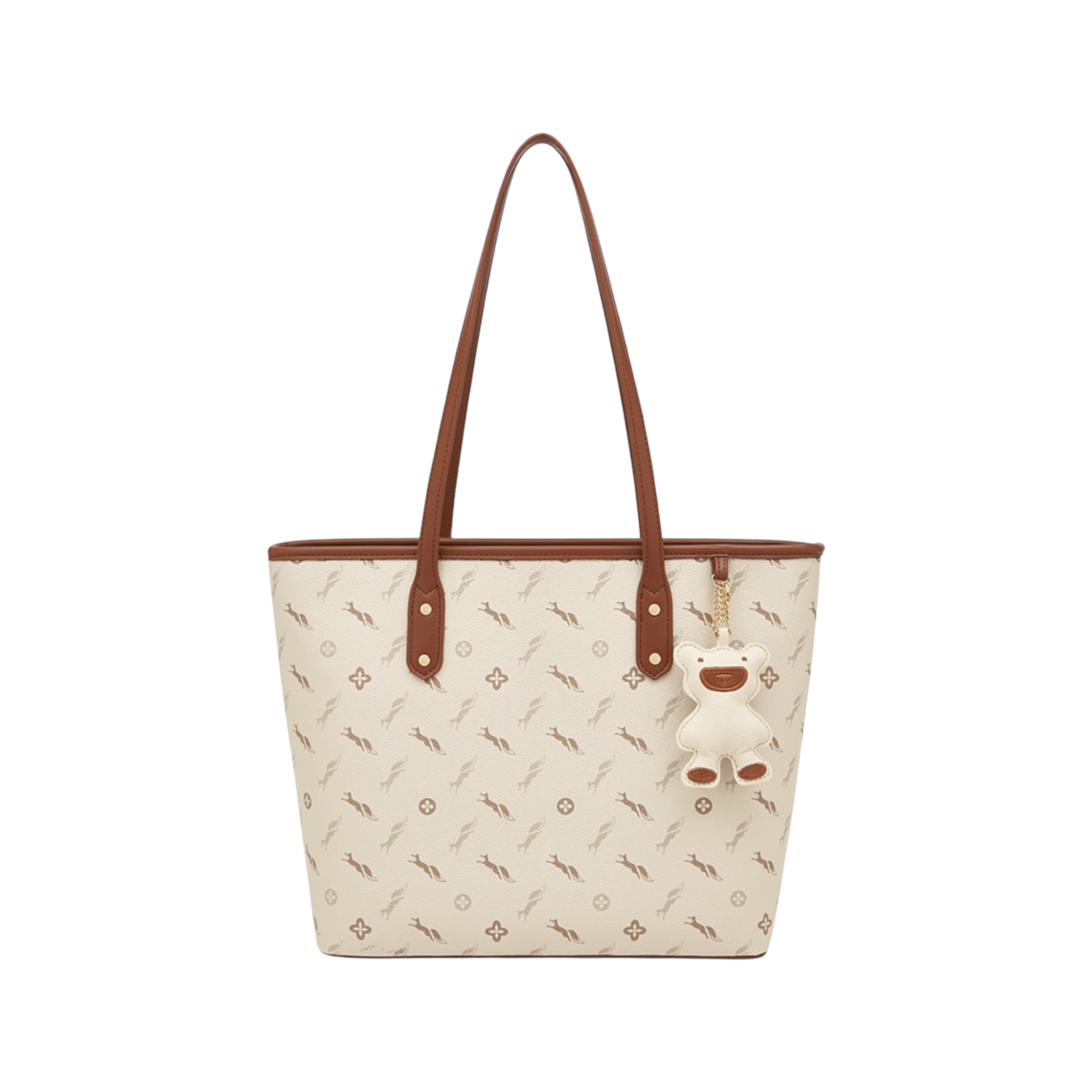 Δερμάτινη Γυναικεία Τσάντα PVC Shopper ‘Ωμου Foxer 900535F μπέζ/καφέ