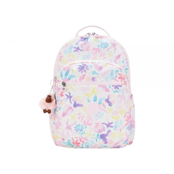 Kipling Seoul Τσάντα Πλάτης για Laptop 15" σε Φλοράλ χρώμα