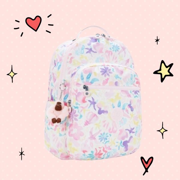 Kipling Seoul Τσάντα Πλάτης για Laptop 15" σε Φλοράλ χρώμα - Image 3