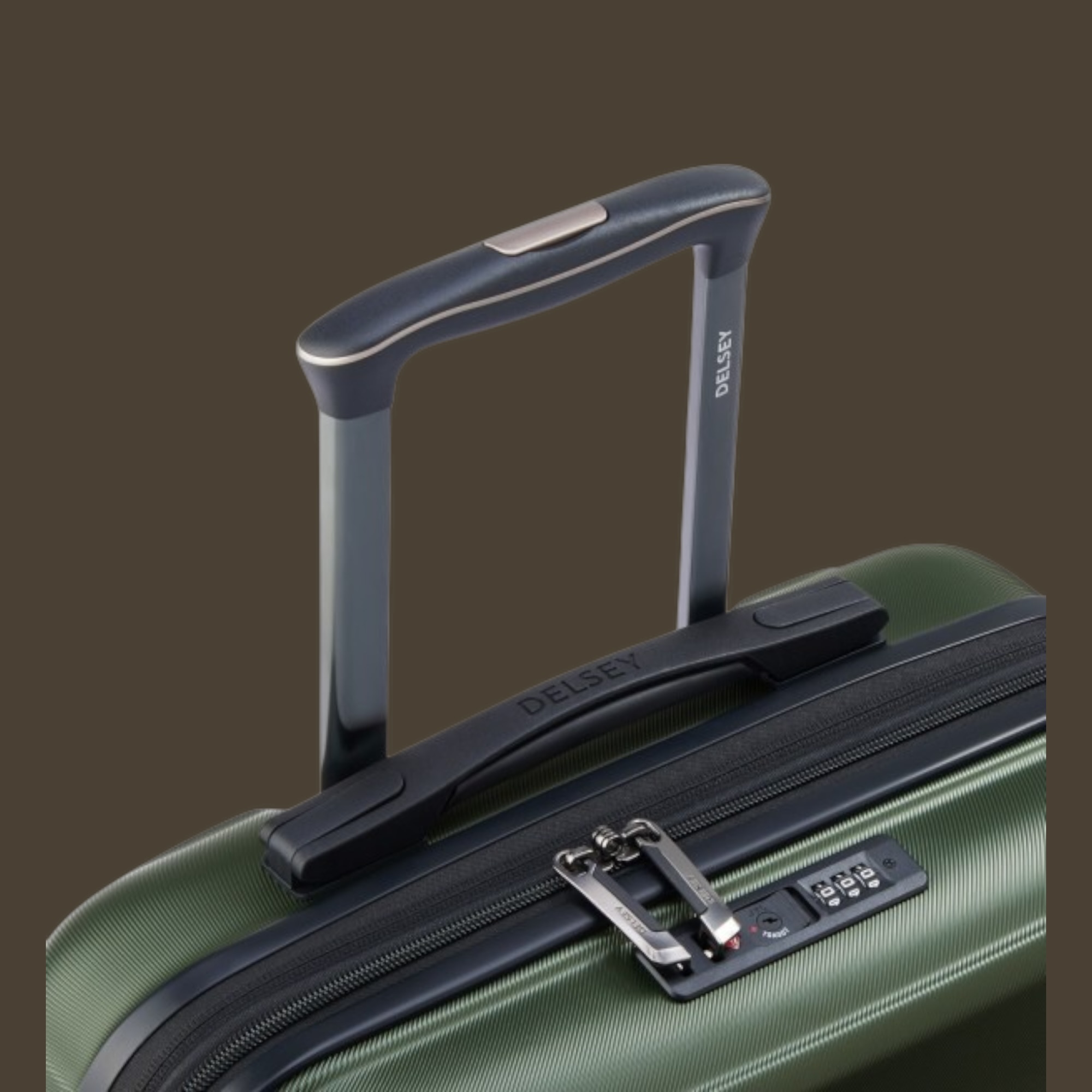 Delsey Meteor Olive Βαλίτσα Slim Καμπίνας Expandable 55cm