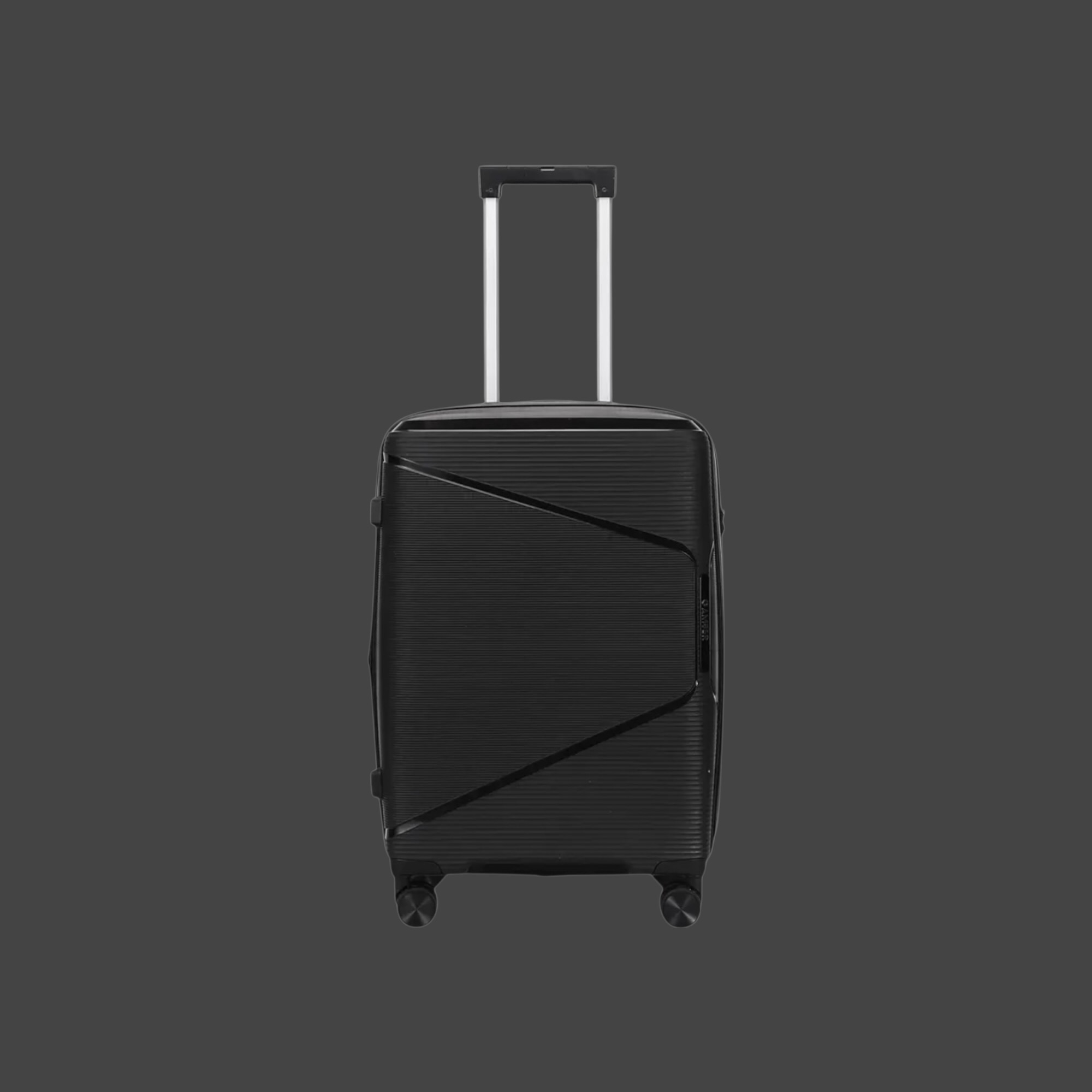 AMBER AM1018 Μαύρο Σετ 3 Βαλίτσες με Προέκταση (3τμχ)