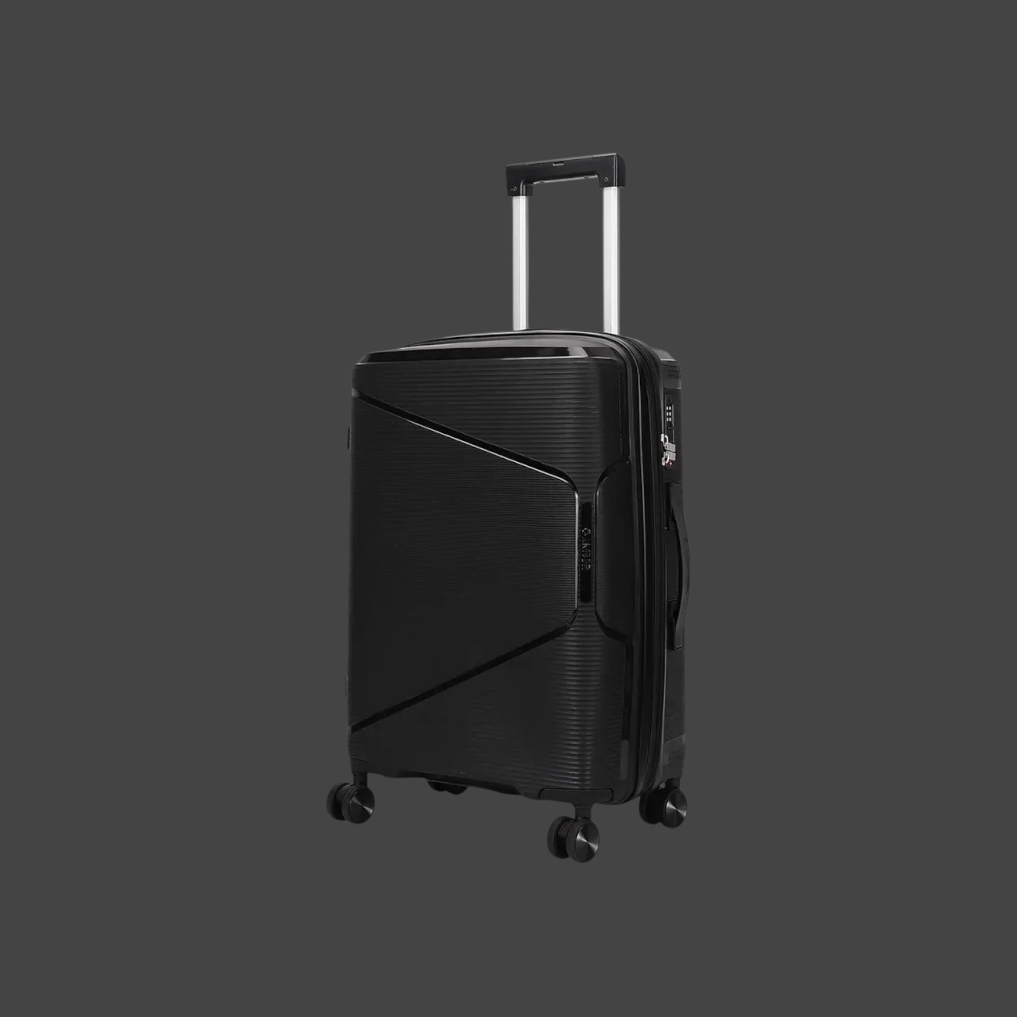 AMBER AM1018 Μαύρο Μεσαία Βαλίτσα με Προέκταση 65cm