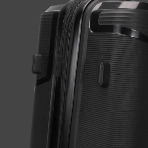 AMBER AM1018 Μαύρο Μεσαία Βαλίτσα με Προέκταση 65cm