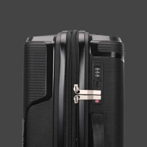 AMBER AM1018 Μαύρο Βαλίτσα Καμπίνας με Προέκταση 55cm