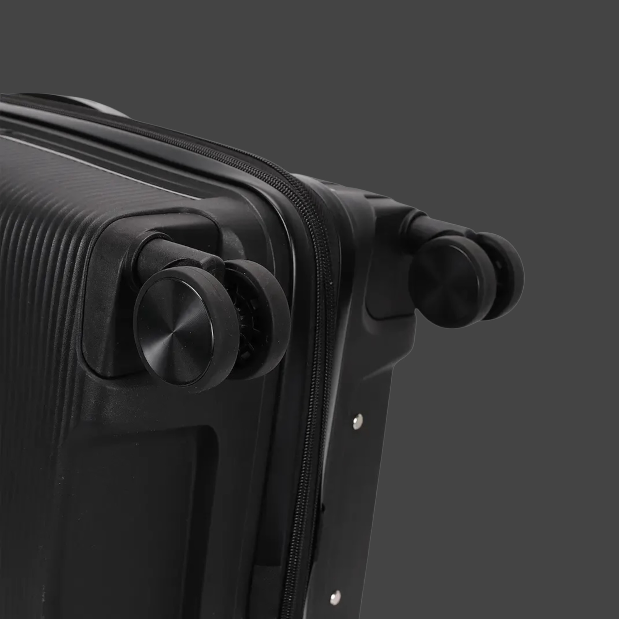 AMBER AM1018 Μαύρο Σετ 3 Βαλίτσες με Προέκταση (3τμχ)