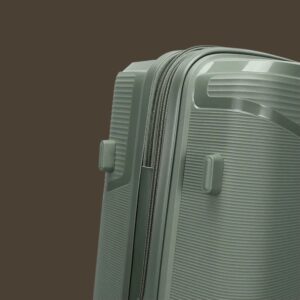 AMBER AM1018 Λαδί Μεγάλη Βαλίτσα με Προέκταση 75cm