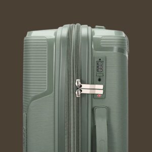 AMBER AM1018 Λαδί Σετ 3 Βαλίτσες με Προέκταση (3τμχ)