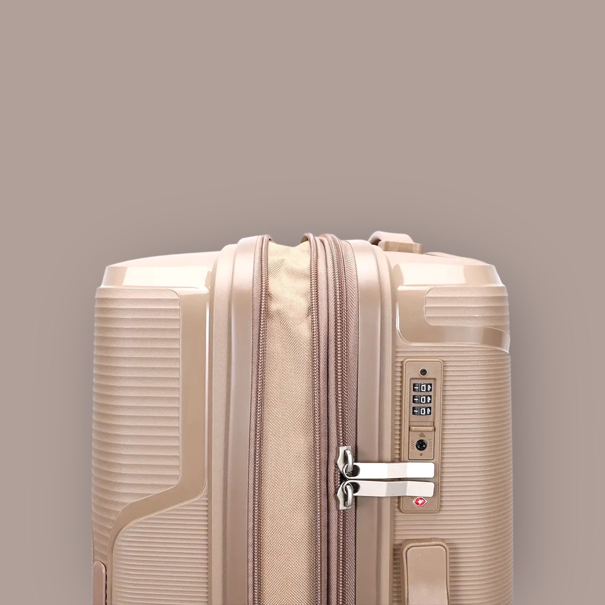 AMBER AM1018 Μόκα Μεσαία Βαλίτσα με Προέκταση 65cm