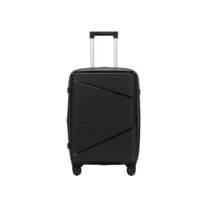 AMBER AM1018 Μαύρο Μεσαία Βαλίτσα με Προέκταση 65cm