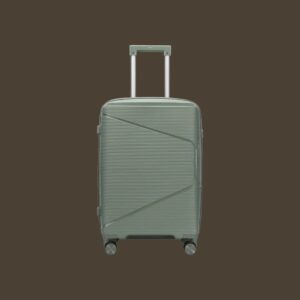 AMBER AM1018 Λαδί Μεσαία Βαλίτσα με Προέκταση 65cm