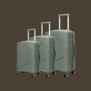 AMBER AM1018 Λαδί Σετ 3 Βαλίτσες με Προέκταση (3τμχ)