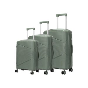 AMBER AM1018 Λαδί Σετ 3 Βαλίτσες με Προέκταση (3τμχ)