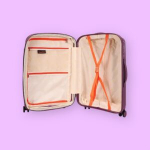 AMBER AM1017 Μωβ Μεγάλη Βαλίτσα με Προέκταση 75cm