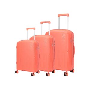 AMBER AM1017 Peach Red Σετ 3 Βαλίτσες με Προέκταση