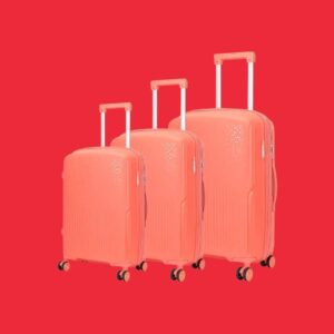 AMBER AM1017 Peach Red Σετ 3 Βαλίτσες με Προέκταση