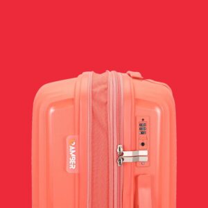 AMBER AM1017 Peachy Red Μεγάλη Βαλίτσα με Προέκταση 75cm