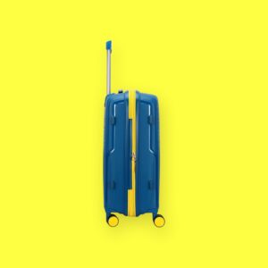 AMBER AM1017 Μπλε Μεγάλη Βαλίτσα με Προέκταση 75cm
