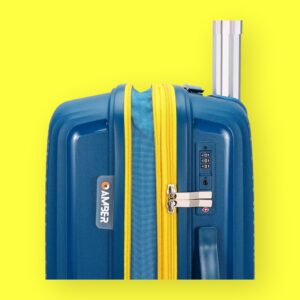 AMBER AM1017 Μπλε Μεγάλη Βαλίτσα με Προέκταση 75cm