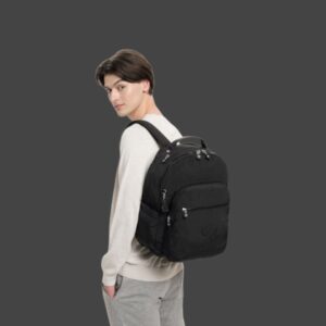 Kipling Seoul Σακίδιο Πλάτης Laptop 15” Black Noir